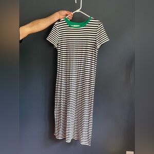Black and White Striped Midi Dress size Medium